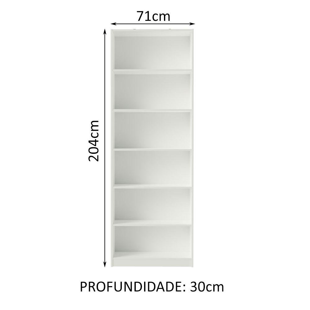 Estante Livreiro Madesa 6908 com 6 Nichos - Branco - 4