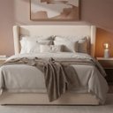 Ver imagem 3 de Cabeceira de Cama Estofada Box 140 Cm Casal Padrão Decoração Virginia Boucle