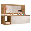 Ver imagem 1 de Penteadeira Suspensa com Painel e Espelho Joy - Ssx Multicoisas Cor Nature-branco