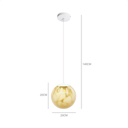 Lustre Pendente Taschibra Sfera P Conhaque Leitoso E27 Bivolt - 10