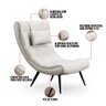 Poltrona Decorativa Para Sala de Estar com Almofada e Pés Palito Lord Facto Prata - Ibiza - 3