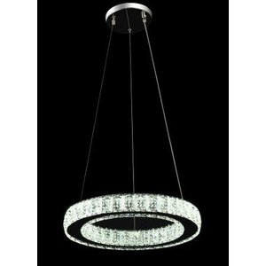 Pendente 1 Anel Cristal 30cm Led 25w 3 em 1 Bivolt Paris Luz