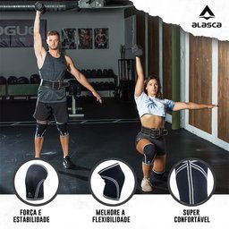 Par de Joelheira IronBrace Alasca - Neoprene 7 mm com costura ultra reforçada:G/Preto/Unissex - 5
