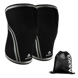 Par de Joelheira IronBrace Alasca - Neoprene 7 mm com costura ultra reforçada:G/Preto/Unissex - 1