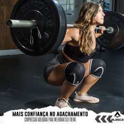 Par de Joelheira IronBrace Alasca - Neoprene 7 mm com costura ultra reforçada:G/Preto/Unissex - 6