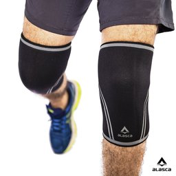 Par de Joelheira IronBrace Alasca - Neoprene 7 mm com costura ultra reforçada:G/Preto/Unissex - 4
