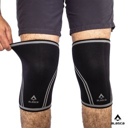 Par de Joelheira IronBrace Alasca - Neoprene 7 mm com costura ultra reforçada:G/Preto/Unissex - 3