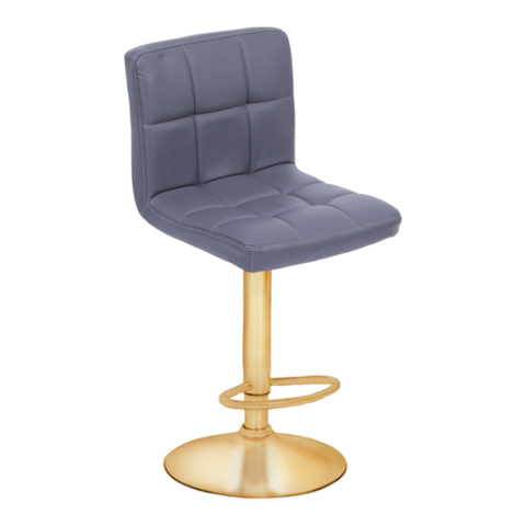 Banqueta Giratória Confort- Cinza | Dourado Matte