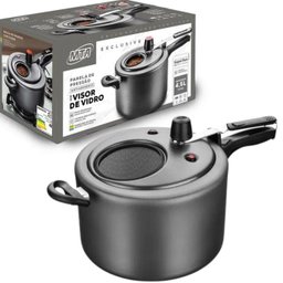 Panela de Pressão Antiaderente com Visor Grafite 4,5 Litros - 9