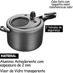 Panela de Pressão Antiaderente com Visor Grafite 4,5 Litros - 6