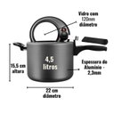 Ver imagem 4 de Panela de Pressão Antiaderente com Visor Grafite 4,5 Litros