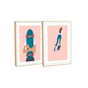 Ver imagem 4 de Quadro Decorativo Skate em 2 Telas com Moldura Filete