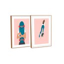 Ver imagem 3 de Quadro Decorativo Skate em 2 Telas com Moldura Filete