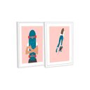 Ver imagem 2 de Quadro Decorativo Skate em 2 Telas com Moldura Filete