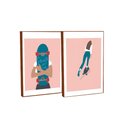 Ver imagem 5 de Quadro Decorativo Skate em 2 Telas com Moldura Filete