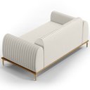 Ver imagem 6 de Kit Sofá 2 Lugares Sala Estar 150cm com Poltrona Molino Pés D'ouro D02 Linho Cru C-443 - Lyam