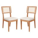 Ver imagem 1 de Kit 2 Cadeiras Estofadas Encosto de Tela 100% Mdf Freijó Cesare Claro Dalla Costa