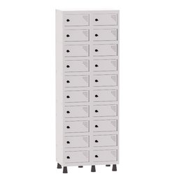 Armário Porta Objetos de Aço 2 Vãos 20 Portas Pitão Pandin 1,90 M Branco - 1