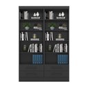 Ver imagem 1 de Livreiro Multiuso com 2 Gavetas Preto Fosco Kit com 2 - FdECOR
