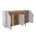 Ver imagem 5 de Aparador Buffet Tamisa com 4 Portas e Pé Madeira Maciça Off-White/Cinamomo