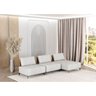 Sofá Dream Box Chaise 3,00m em Boucle Alaska Natural e Corino Durango Terracota - Home Mobily - 2
