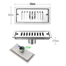 Ralo Linear 50cm Inox Anti Odor Anti Inseto Banheiro Area Externa Lavabo Quintal Higienico Seguro - 2