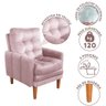 Poltrona Para Leitura Reclinável Com Puff Veludo Rose Polonia Shop JM - 2