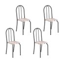 Ver imagem 1 de Kit 4 Cadeiras Tubular 89x37x42 cm Ane B Prata Botanic Bege/Mart