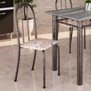 Ver imagem 2 de Kit 4 Cadeiras Tubular 89x37x42 cm Ane B Prata Botanic Bege/Mart