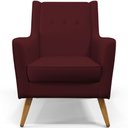 Ver imagem 3 de Poltrona Decorativa com Pés de Madeira Taroba D02 Veludo Marsala C-278 - Lyam Decor