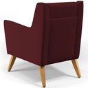 Ver imagem 6 de Poltrona Decorativa com Pés de Madeira Taroba D02 Veludo Marsala C-278 - Lyam Decor