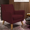 Ver imagem 2 de Poltrona Decorativa com Pés de Madeira Taroba D02 Veludo Marsala C-278 - Lyam Decor