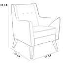 Ver imagem 5 de Poltrona Decorativa com Pés de Madeira Taroba D02 Veludo Marsala C-278 - Lyam Decor