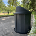 Ver imagem 4 de Lixeira Coletora Ecológica Mbs 75L Madeira Plástica Reciclada:Tampa Preto/Cinza Ébano