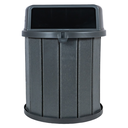 Ver imagem 2 de Lixeira Coletora Ecológica Mbs 75L Madeira Plástica Reciclada:Tampa Preto/Cinza Ébano