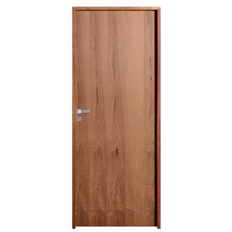 Porta de Madeira Semi-oca Padrão Imbuia Lisa Bat.14 Cm Eco Fech Modena Externa 210ax82l-lado Direito