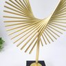 Escultura Abstrata Dourada Design Onda 34x22x10cm - 5