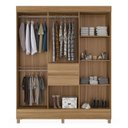 Ver imagem 4 de Cômoda Astral e Guarda Roupa Casal Munique Amêndola Touch com Espelho - Demóbile