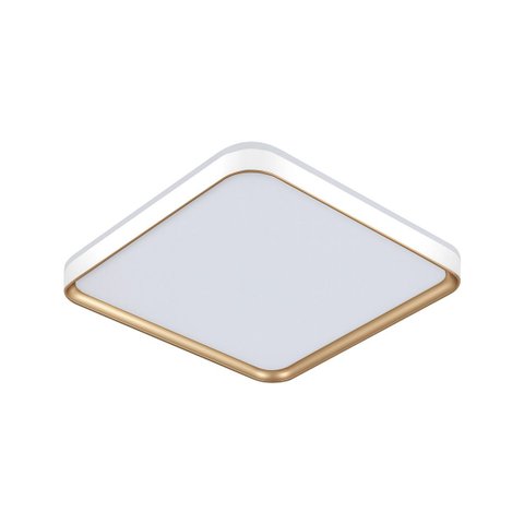 Plafon Painel Led Sobrepor 36w Toronto Multicor 180° Quadrado Branco C/ Dourado Hevvy St3110