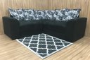 Ver imagem 3 de Sofá Canto Preto com Floral 601/37 Belo
