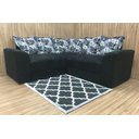 Ver imagem 3 de Sofá Canto Preto com Floral 601/37 Belo