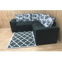 Ver imagem 2 de Sofá Canto Preto com Floral 601/37 Belo