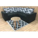 Ver imagem 1 de Sofá Canto Preto com Floral 601/37 Belo