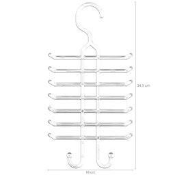 Kit 10 Cabides para Gravatas Cintos Organizadores Closets Guarda-Roupa Lojas Cristal - 3