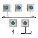 Ver imagem 1 de Kit Banheiro 3 Peças Toalheiro Cabideiro Porta Papel Papel Cor Azul