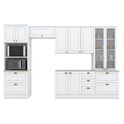Cozinha Modulada Nova York 5 Peças com Cristaleira Branco Hp – Henn - 1