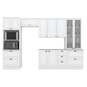 Cozinha Modulada Nova York 5 Peças com Cristaleira Branco Hp – Henn