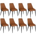 Ver imagem 1 de Kit 8 Cadeiras de Jantar Estofada Torino Design Italiano Costuras Geométricas Base em Metal -