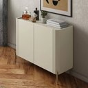 Ver imagem 1 de Buffet Bend 99 cm Porta Lisa Incolar Luna com Pé Dourado