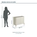 Ver imagem 3 de Buffet Bend 99 cm Porta Lisa Incolar Luna com Pé Dourado